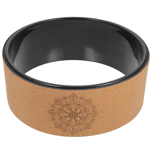 Rueda de yoga antideslizante con corcho natural port&aacute;til