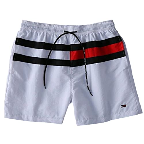 Short de sport homme extensible AXEBHPED blanc taille M vêtement été ample