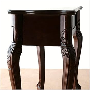 Amazon | デスク 机 アンティーク調 木製 スリム 薄型 パソコン