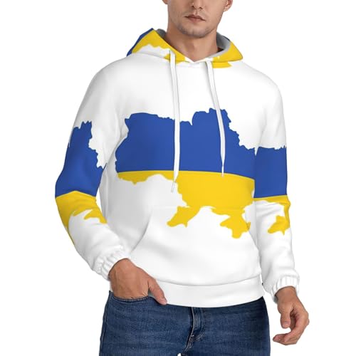 Sweat à capuche drapeau Ukraine pour homme pull à cordon de serrage bleu et jaune