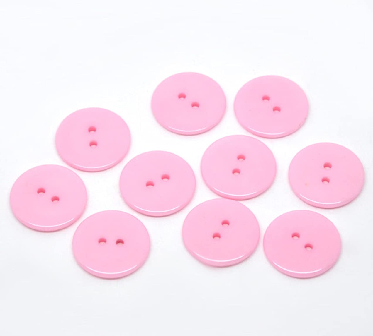 400 x Light Pink 18mm Round 2 Hole Resin Sewing Cardmaking Crafts Knitting Buttons — image 1