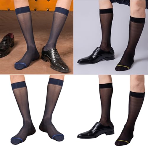 Socks,Sheer Business Over Calf Length Socks for Men Comfortable Nylon Multipurpose See Through Long Stockings2
