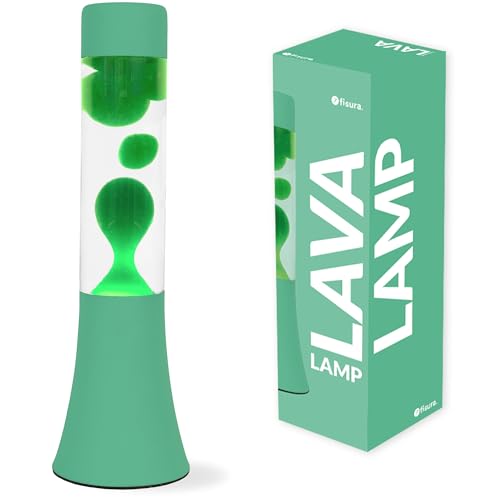 Fisura - Grüne Lava Lampe. Lava Lampe von 30 cm mit Basis und transparentem Flüssigkeit. Originelles Retro-Geschenk. Maße: 9 x 9 x 30 cm. Ideal...