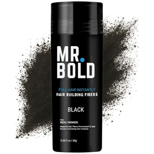 Hair Fibres BLACK for Thinning Hair Natural Keratin Hair Fibres for men & Women for Instant Result Concealer for Thicker Fuller Hair Undetectable & Secure Premium Long-Lasting Hold (28g)