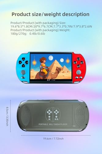 Consola de Juegos Retro YHFITN con Pantalla IPS HD de 5,5", Compatible con múltiples emuladores, Reproductor MP3/MP4 y conexión a TV, Ideal para Adultos, cumpleaños. (Blue) - imagen 7