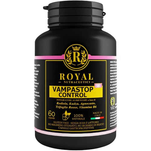 Integratore Menopausa Naturale con Agnocasto, Salvia, Cimicifuga e Trifoglio Rosso – Riduce Vampate e Sudorazione – Equilibrio Ormonale – 60 Capsule – Royal Nutraceutici