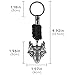 Philo Fun Viking Keychain - Wolf Head Design, Stainless Steel & Black Paracord, Norse Totem Keyring for Men, Backpack or Car Accessory (Antique Silver)