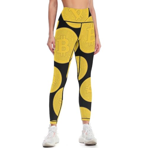 Bitcoin Prints Artwork Women's Yoga Pants High Waisted Leggings Casual Sweatpants Workout Pants
