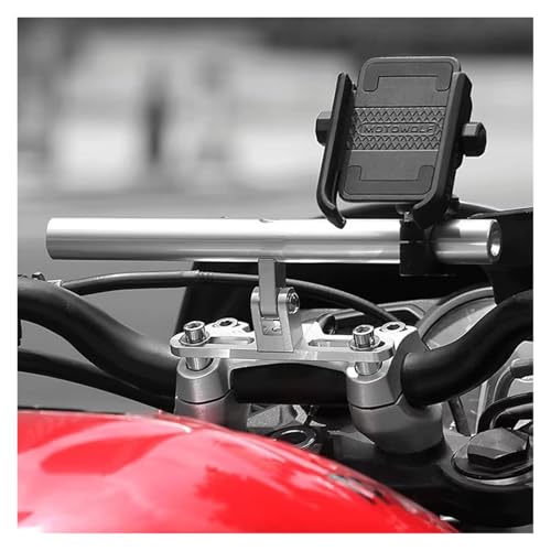 Barre transversale multifonctionnelle moto réglable argent - 6