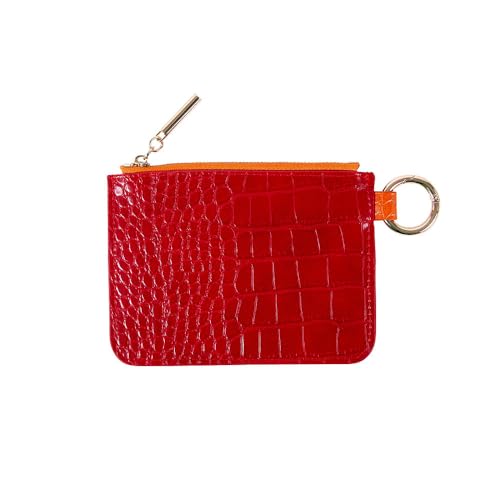 ARTEBENE MAJOIE | Kosmetiktasche mit Reißverschluss | Kulturtasche | Schminktasche | Kosmetikbeutel | Make-Up Kroko Rot