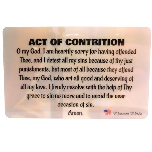 Westmon Works I Am a Catholic Please Call A Priest Card Pack with Act of Contrition Prayer Laminated Wallet Sized Made in the USA Bundle, Set of 5
