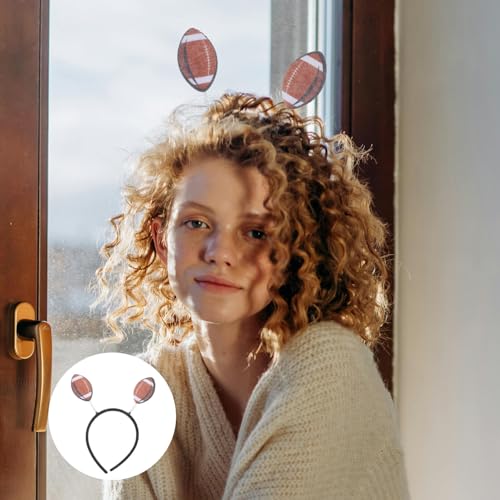 TOYANDONA 2pcs Football Head Boppers Sports Themed Headband Funny Rugby Headbands Sports Event Headwear Football Party Hair Football Game Cheering Props Hair Supplies4