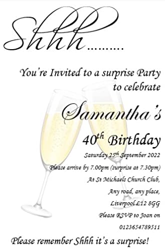 Bespoke Candy Delights 20 Personalised Mens - Womens SURPRISE Birthday Party Invites - Invitations ANY AGE CAN BE DONE 18th 21st 30th 40th 50th 60th 70th 80th 90th BD98