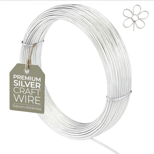 Fil De Création Non Ternissant 0,6mm (22 Gauge) x 10m – Fil Souple Plaqué Argent Pour Bijoux, Modelage, Sculpture, Loisirs Créatifs Et DIY