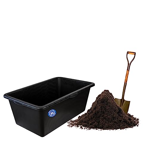BigDean Mörtelkasten 90 Liter Eckig Miniteich Baueimer - 79 x 49 x 30 cm - Speiswanne Zementwanne Mörtelwanne - Made in Germany - Blauer Engel