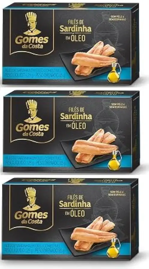 Kit + 3 Filés De Sardinha Em Óleo Comestível 125Gr