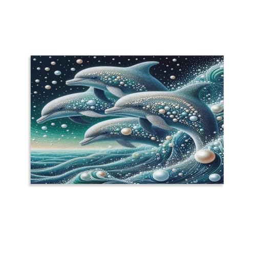 Cendrier Mural pour Balcon Déco Océan Toile Dauphins Mignons