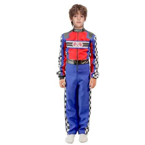 Disfraz completo de piloto de autos para niño talla L miniatura 2