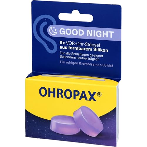 OHROPAX Good Night Silikon Vor-Ohr Stöpsel, 8 St. Ohrstöpsel