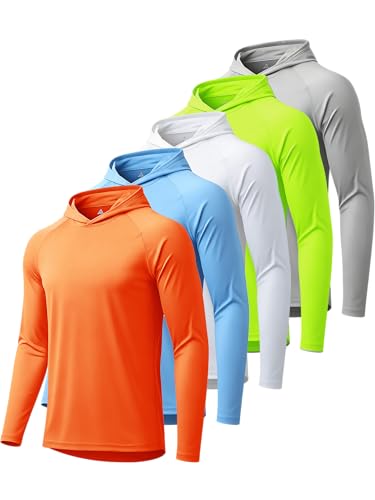 Image of Hoodies for Men UPF 50+ Sun Protection Fishing Shirts Long Sleeve Lightweight Rash Guard Shirt UV SPF Sweatshirt