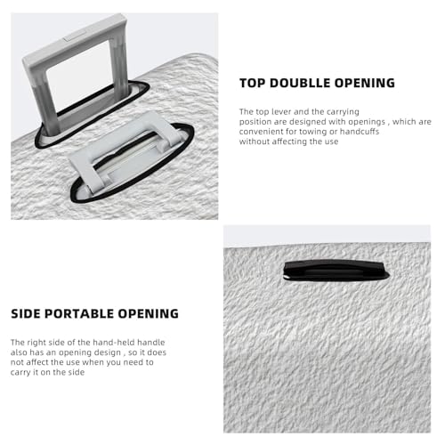 White Cold Press Paper Texture Elastic Travel Luggage Covers Dustproof Scratch-Resistant Suitcase Protector Fit 22-24 Inch3
