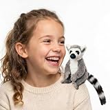 JUSTQUNSEEN Magnetic Shoulder Lemur Plush Toy Wearable Mini Plush Ring Tail Stuffed Animal Palm Size Plush Exotic Island Jungle King Dance Party Companion Wild Zoo Zoo Animal Favor Fun Gift Boys