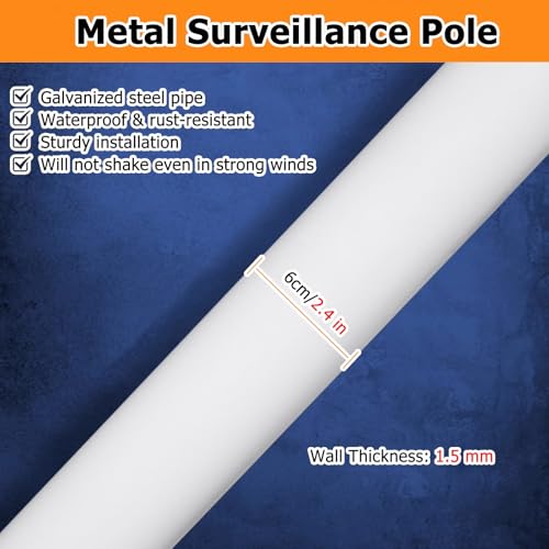 Poste Universal Ajustable para cámara de Montaje en Pared, de 19,7 a 78,7 Pulgadas, Soporte de fácil instalación para Luces de Seguridad y vigilancia Exteriores, Color Gris Claro, Altura de