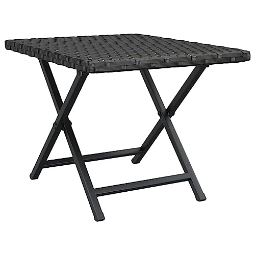 vidaXL Table Pliable Noir 45x35x32 cm résine tressée 362251