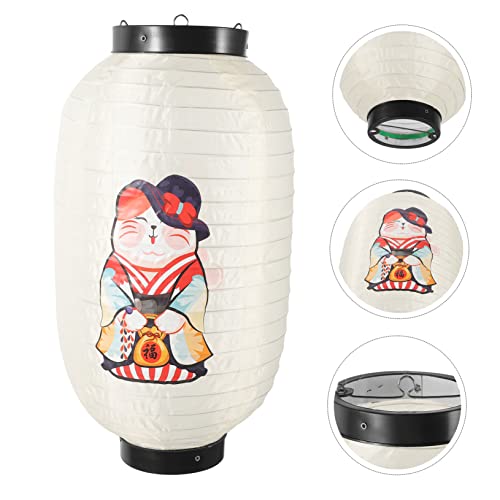 Jojofuny 4Pcs Japanese Lantern Decorative Lantern Chandelier Fabric Lucky Cat #TOP7