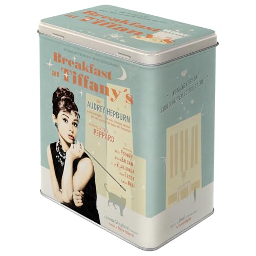 Nostalgic-Art Retro Vorratsdose L, 3 l, Breakfast at Tiffany's Blue – Geschenk-Idee für Dein Zuhause, Große Kaffee-Dose aus Blech, Vintage Design