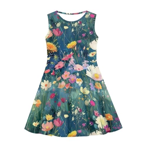 Summer Dresses Girls Elegant Sweet Midi Spring Sundresses Party Dresses Sleeveless Suitable 3-16 Years Old4
