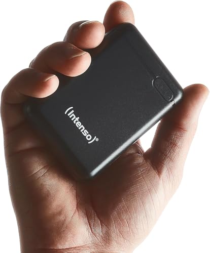 Intenso Powerbank XS10000 – 10.000 mAh – Kompakter externer Akku für iPhone, Smartphone, Tablet & Kamera, USB-C, USB-A, microUSB, Schnelles Laden, Schwarz