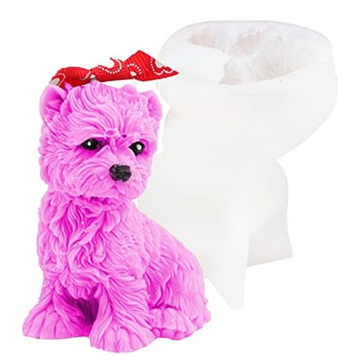 2 Pcs Lindos silicone para cães 3d | suporte vela silicone,Lindo Cachorro Cachorro Gesso Cimento Resina Sabonete Artesanal Vela Fazendo Suprimentos Aitong