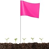 50Pack Pink Marking Flags, JIZHGRAD 15x4x5 Inch Marker Flags Use for Yard & Lawn, Boundary & Dog Training, Survey & Landscape, Sprinkler & Surveyor, Garden & Construction, High Visibility, Sturdy, Versatile, UV & Weather Resistant