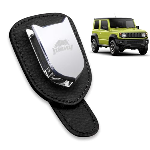 ジムニー メガネホルダー ジムニー シエラ JB64W JB74Wなどの全シリーズ適用 サングラスホルダー 眼鏡ホルダー レザー素材 車 収納 サンバイザー 車内用品 カー用品 安全運転 取り付け簡単 ブラック (JIMNY)