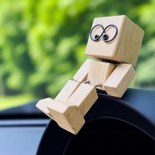 Hi-Y2Kgirls Shaking Wooden Man Figurine, Handmade Shaking Feet Wooden Doll, Funny Wood Desktop Decor Car Dashboard Ornaments, Magnetic Action For Home Car Office, Creative Gifts (A) - Cosy Home Interiors Hi-Y2Kgirls Shaking Wooden Man Figurine, Handmade Shaking Feet Wooden Doll, Funny Wood Desktop Decor Car Dashboard Ornaments, Magnetic Action For Home Car Office, Creative Gifts (A) - Image 5