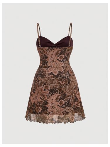 Image of Milumia Women's Plus Size Vintage Mesh Cami Dress 90s Goth V Neck Mini Dresses