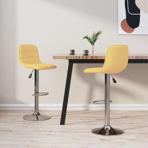 Tabourets de bar jaune pour cuisine et bistrot lot de 2 sièges réglables