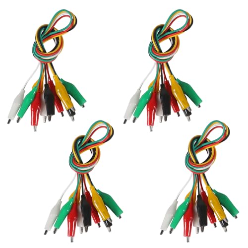 Image of UMLIFE 40PCS Alligator Clips Electrical 5-Color 20.5inch Test Leads with Alligator Clips, Stamping Jumper Wires for Electric Circuit Connection, DIY School Experiments