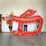 WZUOPG Lion Dance Head 5.5m Silk Chinese Dragon Dance Chinese New Year Show Halloween Parade Dragon Dance Props for 6 Players