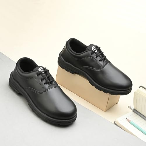 Image of Centrino Unisex-Child School Shoes | Soft Cushioned Memory Foam Heel Pad Support | Anti Bacterial Insole | Kid's | Boy's | Girl's | Children |Uniform Shoes | Lightweight | Lace Up |Easy Wear & Care| Formal Shoes | Non-Marking Sole | Padded Textured Heel Grip Lining | Breathable | All Day Comfort (8122)