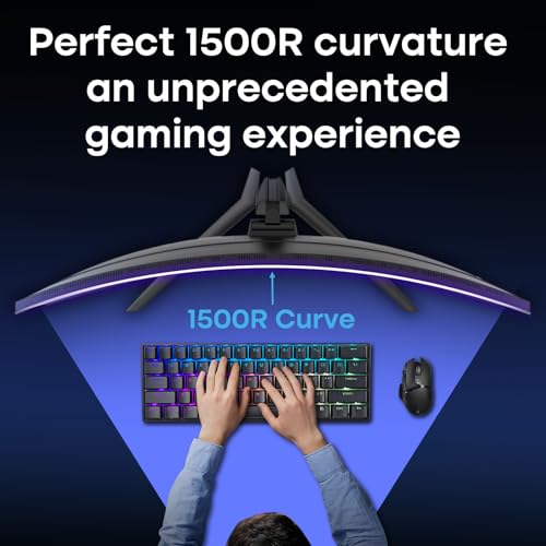 Image of Amzfast 34 Inch UltraWide Curved Monitor 200Hz UWQHD 3440x1440 Gaming Monitor, 1ms G-SYNC Compatible, 1500R, PIP /PBP, 131% sRGB, Tilt /Swivel /Height Adjustable,TUV Rheinland, HDMI 2.1 x 2 & DP 1.4 x 1