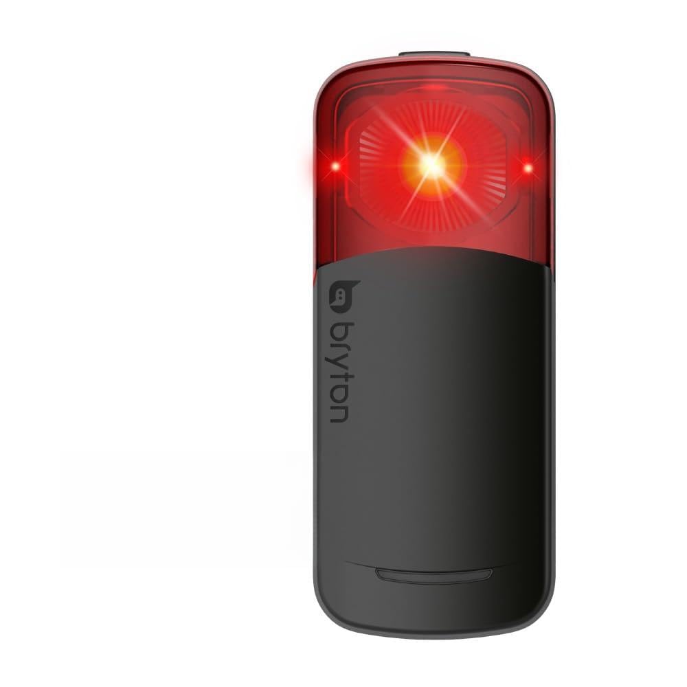 Bryton GARDIA R300D Roue de vélo certifiée StVZO avec feu arrière, modèle Allemand, détection 190 m, Angle de Vue 220°, alertes visuelles et acoustiques, Prise en Charge USB-C, app