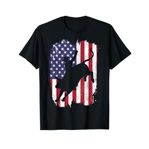 Bull Riding American Flag Rodeo Patriotic Bull Rider Gift T-Shirt