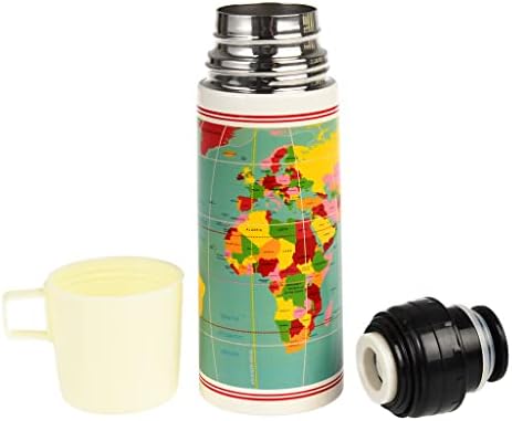 World Map 350ml Stainless Steel Flask and Cup