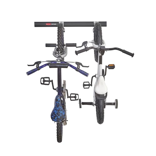 Image of Rubbermaid FastTrack Garage Storage Bike Storage Kit, 3 Piece, All in One Rail Hook Kit Organizer, Heavy Duty Organization for Home /Garage /Wall /Shed