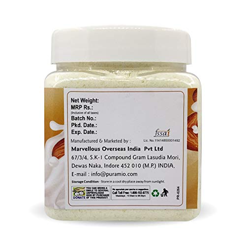 PURAMIO Almond (Vegan) Milk Powder [No Added Sugar], 300g