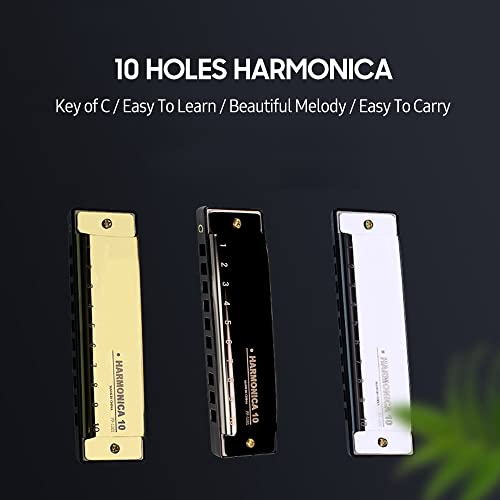 caigou Harmonica Diatonic Blues Harmonica Key of C, 10 Trous 20 Tons Blues Harp Orgue à Bouche Harmonica Coque en Acier… - Les Beatles, Paul McCartney, John Lennon, RIngo Starr, George Harrison caigou Harmonica Diatonic Blues Harmonica Key of C, 10 Trous 20 Tons Blues Harp Orgue à Bouche Harmonica Coque en Acier… – Image 8