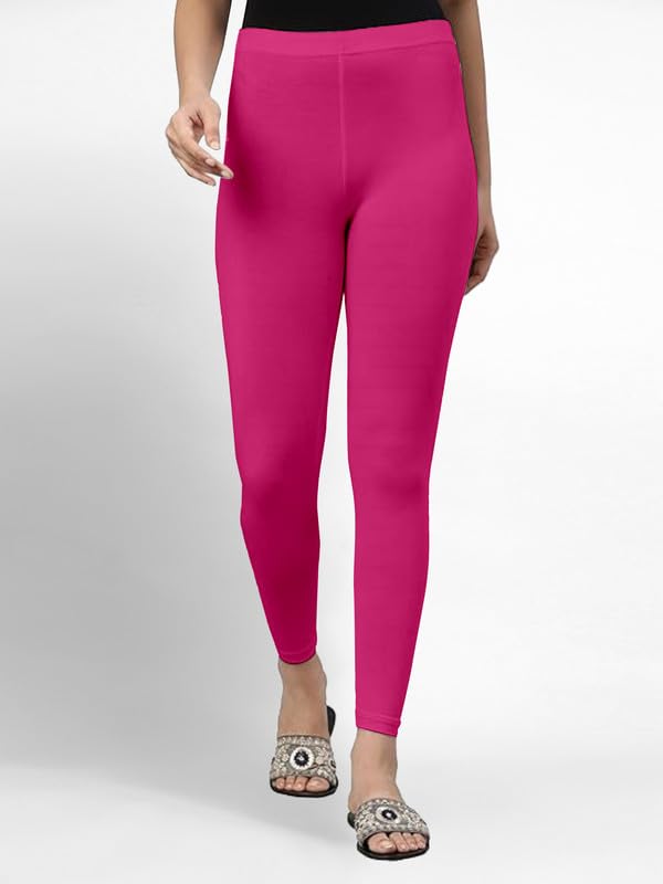 Image of TRENDMALLS Women's Super Combed Cotton Elastane Stretch Ankle Length Leggings with Ultrasoft Waistband