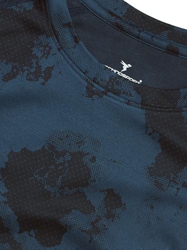 Image of TECHNOSPORT Men's Slim Fit All Over Print Jacquard Crew Neck Full Sleeve T-Shirt, Quick Dry Activewear Tee with UPF 50+ Sun Protection for Gym, Running, Sports & Everyday Wear